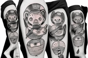 Bear with a rocket tattoo idea