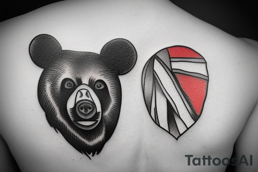 Bear with polish flag tattoo idea