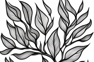 Linear Magnolia branch with one big flower and two tiny blossoms tattoo idea