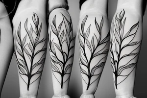 Linear Magnolia branch with one big flower and two tiny blossoms tattoo idea