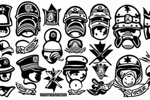 pig wearing a soldier helmet tattoo idea