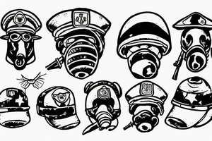 pig wearing a soldier helmet tattoo idea