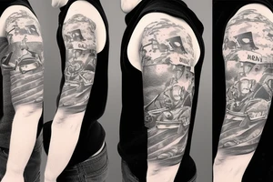 pig wearing a soldier helmet tattoo idea