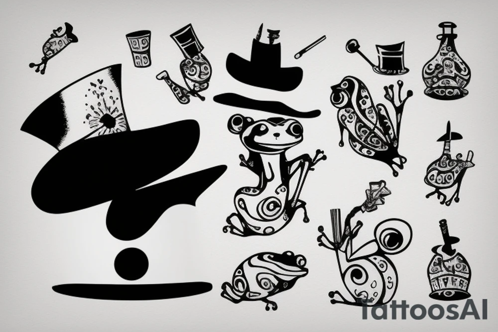 frog with high-hat and cigarette tattoo idea