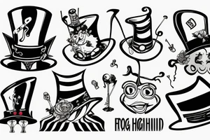 frog with high-hat and cigarette tattoo idea