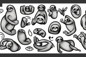 sloth with human hands and feet tattoo idea