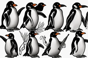 Dark penguin tattoo idea