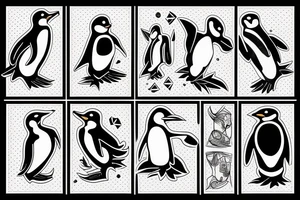 Angry black penguin tattoo idea