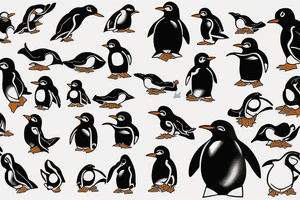Angry black penguin tattoo idea
