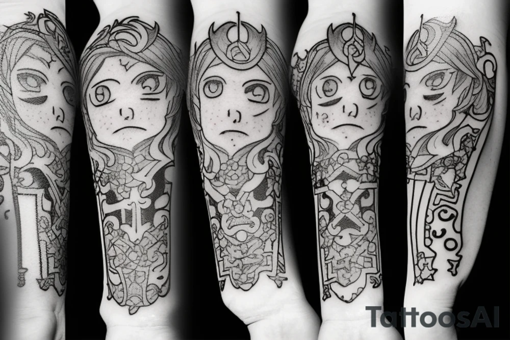 Small anime Black clover tattoo but most a character or their symbols tattoo idea