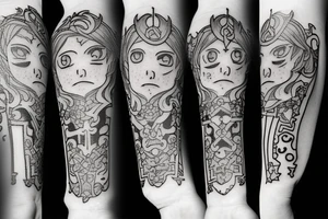 Small anime Black clover tattoo but most a character or their symbols tattoo idea