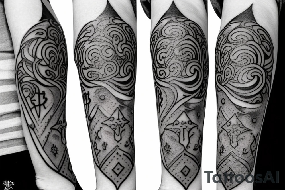 Small anime Black clover tattoo but most a character or their symbols tattoo idea
