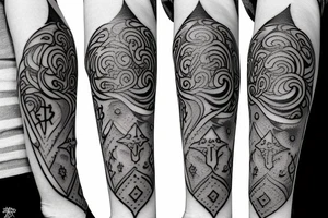 Small anime Black clover tattoo but most a character or their symbols tattoo idea