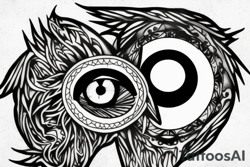 Raven with sharingan eye tattoo idea