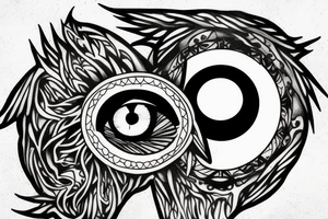 Raven with sharingan eye tattoo idea