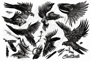 Hawk and lightning tattoo idea