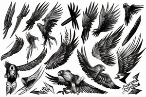 Hawk and lightning tattoo idea