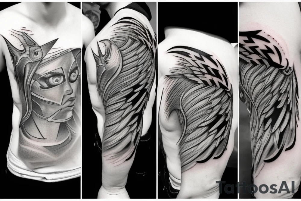 Hawk and lightning bolt tattoo idea