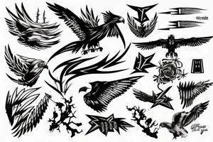 Hawk with lightning bolt tattoo idea
