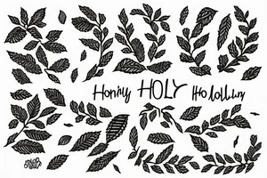 Name Hollyn with holly tree tattoo idea