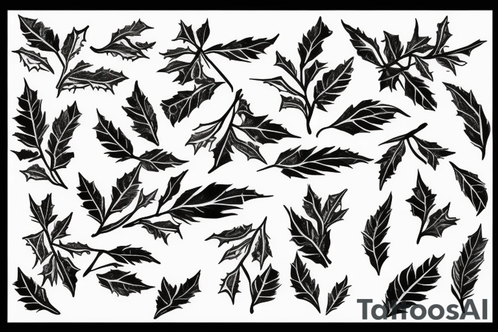 holly tree tattoo idea