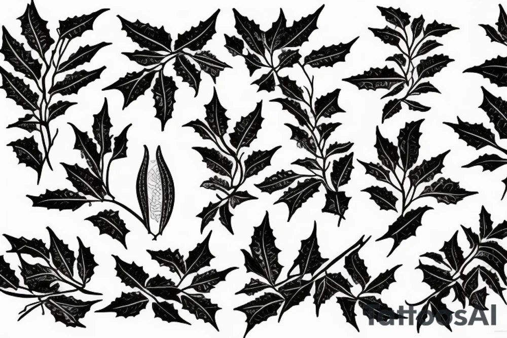 holly tree tattoo idea