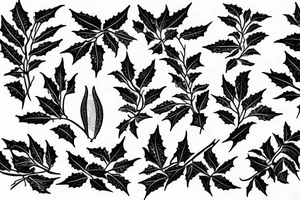 holly tree tattoo idea