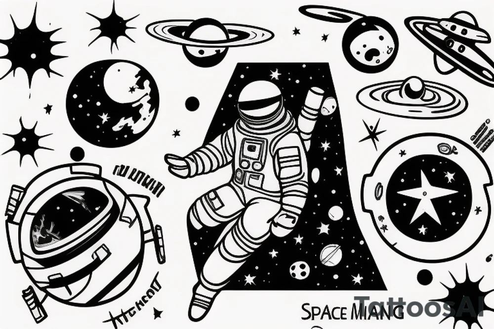 Spaceman falling out of space tattoo idea