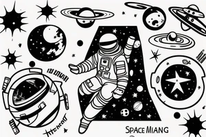 Spaceman falling out of space tattoo idea