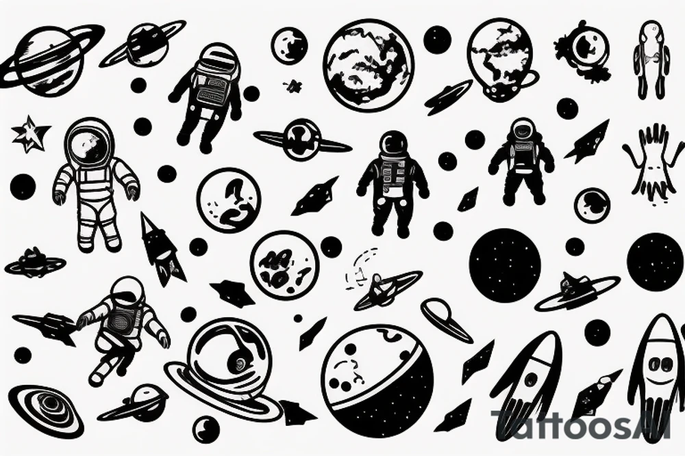 Spaceman falling out of space tattoo idea