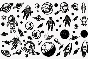 Spaceman falling out of space tattoo idea