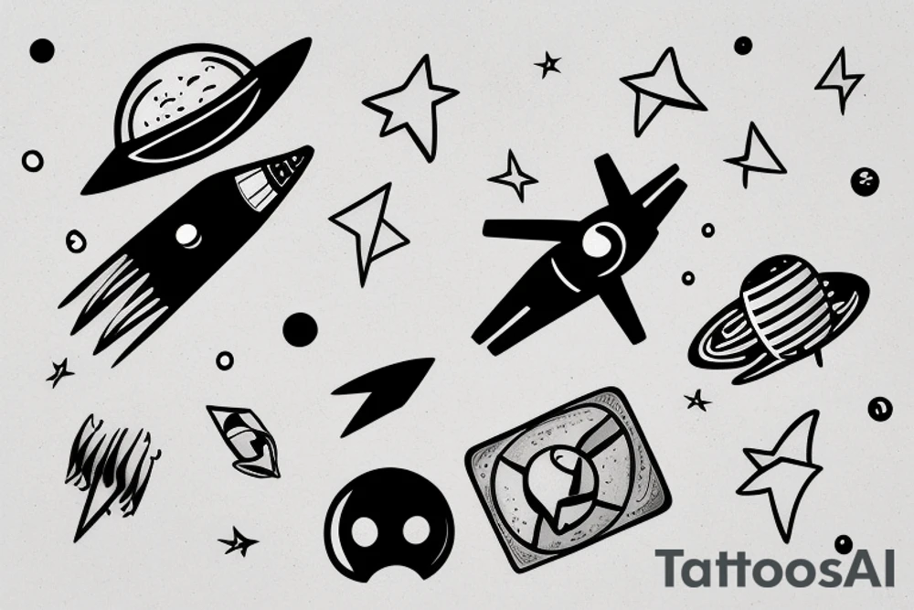 Astronaut falling out of the sky tattoo idea