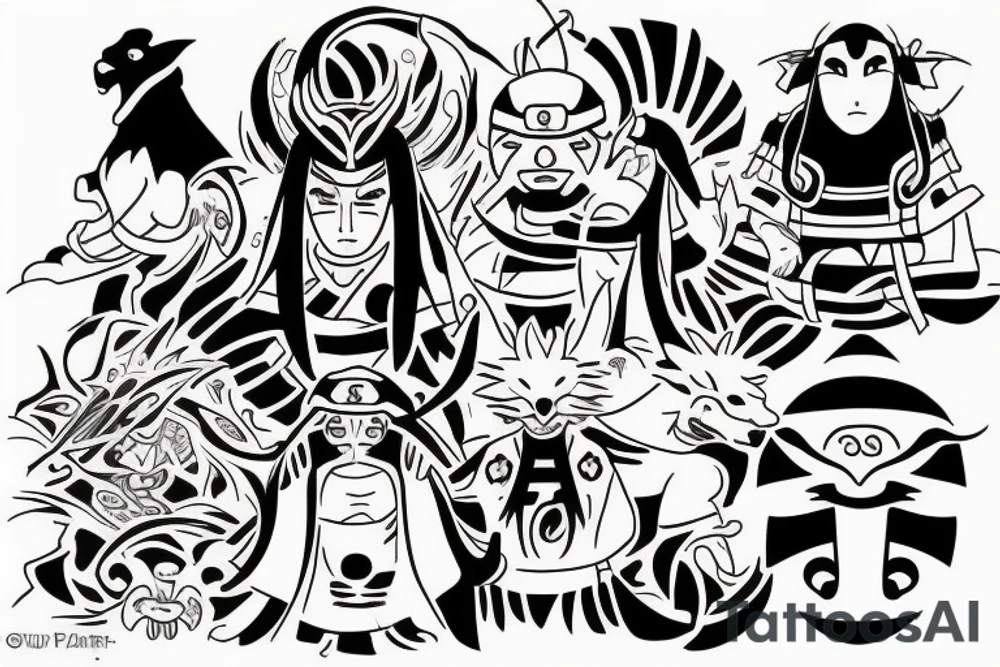 罪 and 罰 in amaterasu from naruto tattoo idea