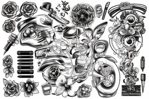 Black mechanic tattoo idea