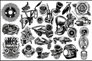 Black mechanic tattoo idea