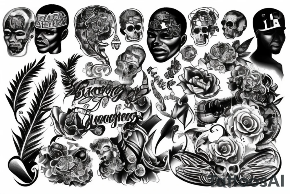Black gangsters tattoo idea