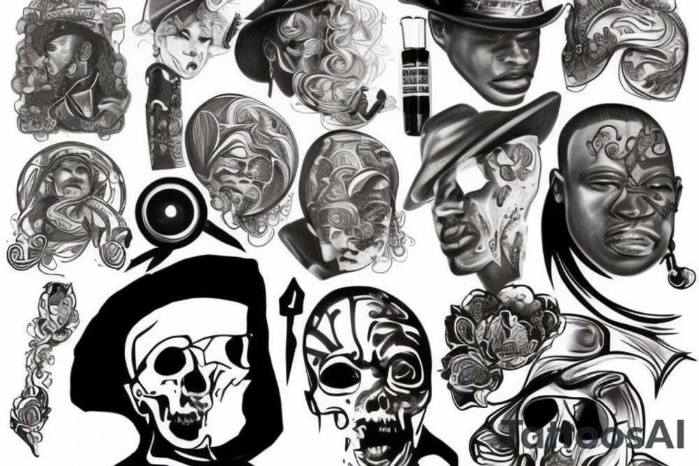 Black gangsters tattoo idea