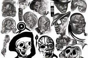 Black gangsters tattoo idea