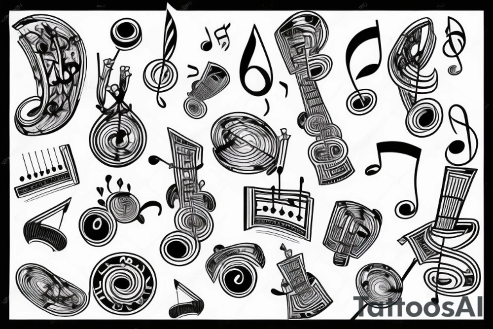 music notes tattoo idea