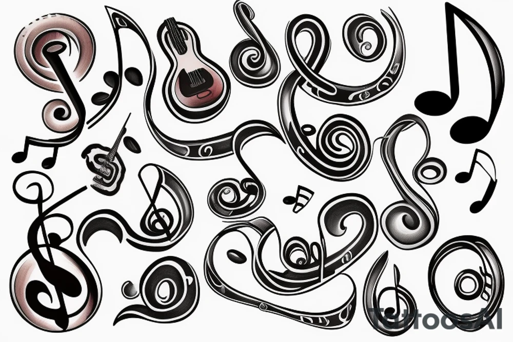 music notes tattoo idea