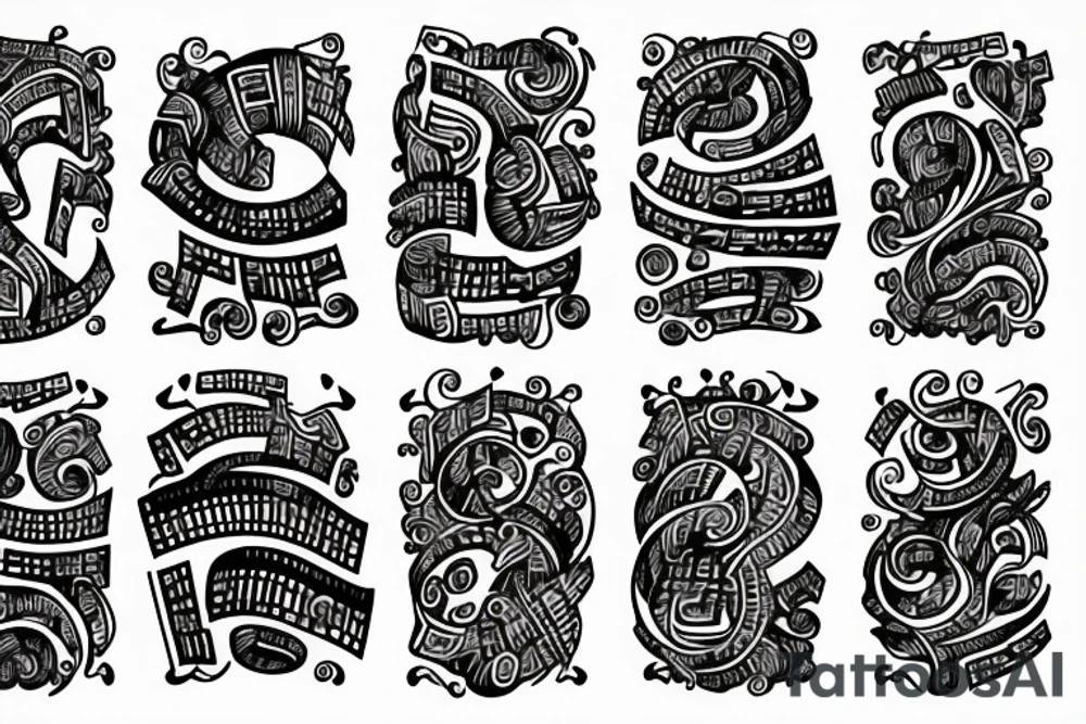 music notes tattoo idea