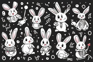 a funny bunny with a hat tattoo idea