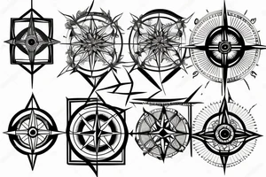 compass made of nature tattoo idea