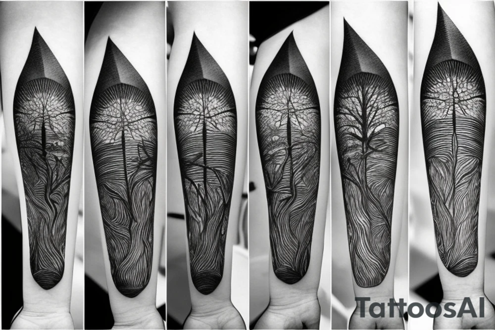 compass made trees, roots, moon phases, mountains, lines and dots tattoo idea compass made trees, roots, moon phases, mountains, lines and dots tattoo idea