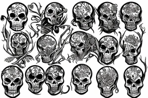 death vibing skeleton tattoo idea