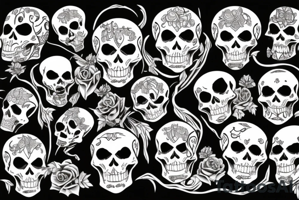 death vibing skeleton tattoo idea