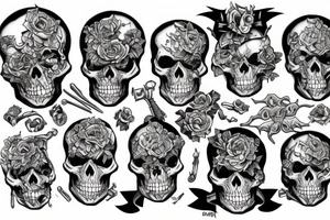 death vibing skeleton tattoo idea