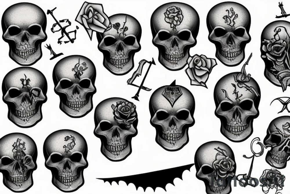 death vibing skeleton tattoo idea