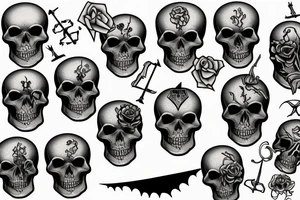 death vibing skeleton tattoo idea