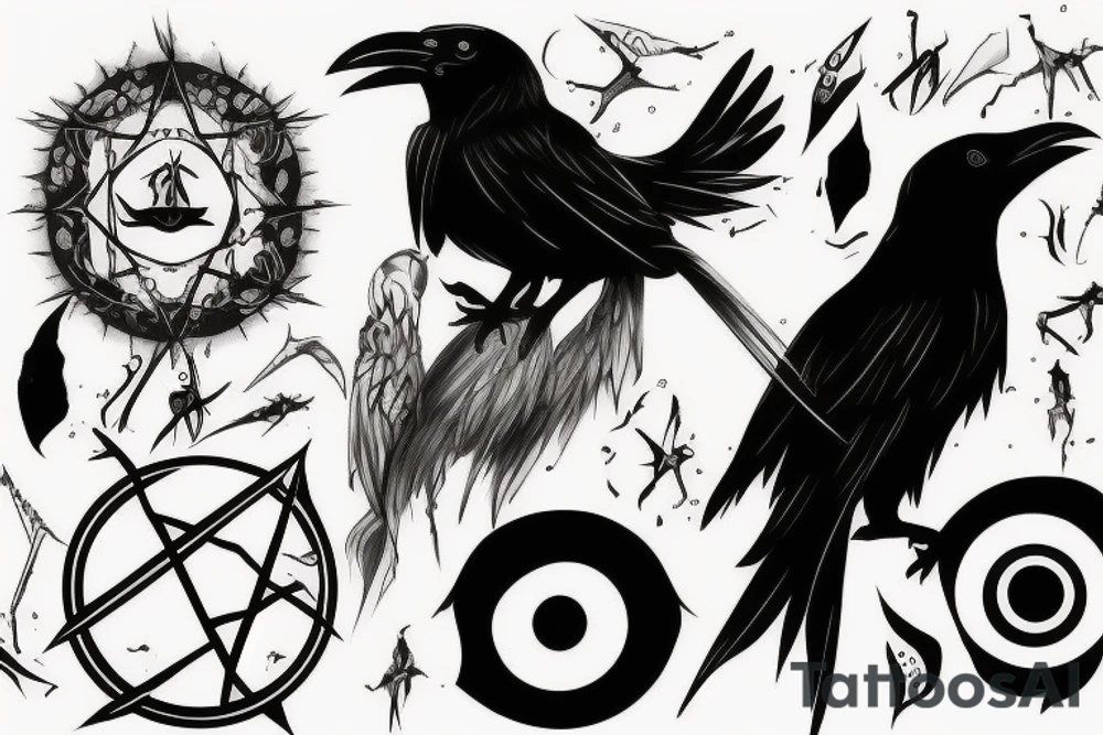 black crow, itachi, sharingan tattoo idea
